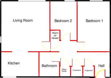 Layout plan of a two bedroom flat